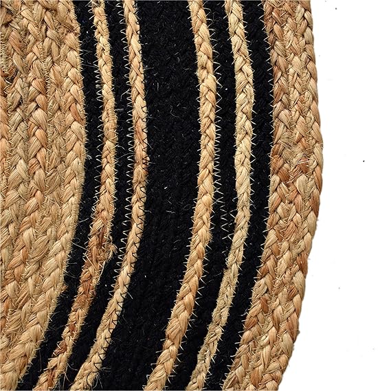 Handmade Rustic Jute Braided Round Rug - Leechoo
